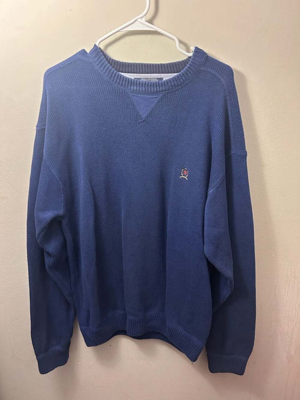 Tommy Hilfiger Men's Blue Cotton Crewneck Sweater Size L